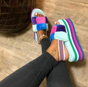 Plush Platform Slippers